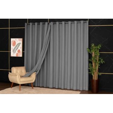 Imagem de Cortina Voil Linho 4,00x2,80 Forro Microfibra Alto Padrão