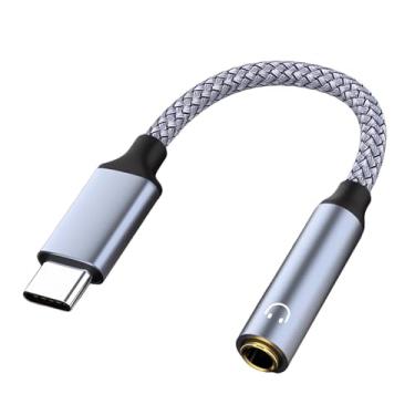 Imagem de ROFICORD Adaptador USB tipo C para conector de fone de ouvido fêmea de 3,5 mm, tipo C para cabo dongle de áudio auxiliar compatível com iPhone 16 Pro/15/S25/S24/Pixel/iPad Pro/MacBook (tipo C a 3,5 mm