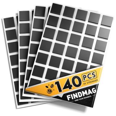 Imagem de FINDMAG Quadrados Magnéticos, Ímãs Com Adesivo, Fita Flexível Para Artesanato, Tiras Projetos Diy, Pendurar E Organizar Objetos Leves, 20 X 2 Mm, 140 Peças