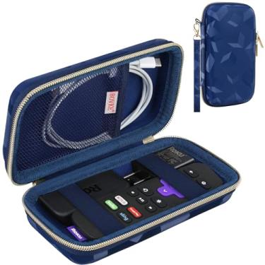 Imagem de BOVKE Capa rígida para controle remoto Roku Voice, Roku Streaming Stick+ / 4K, capa para controle remoto Roku TV Steaming Stick 3820R/3821R/3941R, bolso de malha extra para adaptadores, cabos, cubo