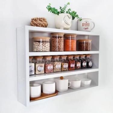 Imagem de Porta Temperos Decorativo em MDF Branco parede cozinha - almeida móvei