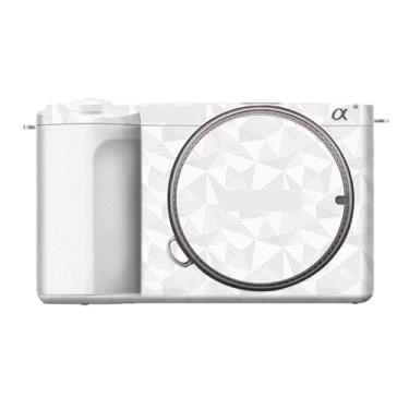 Imagem de Película de vinil antirriscos para Sony ZV-E10 II Película de desenho animado protetor corporal casaco acessórios de fotografia adesivo E10 Mark II (triângulo branco + couro branco)