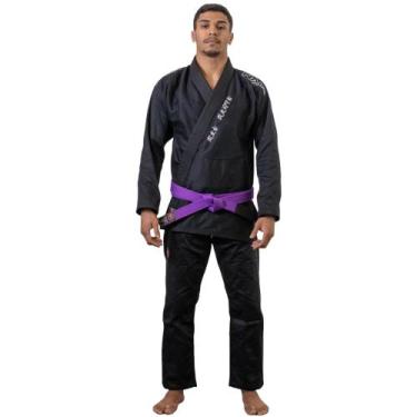 Imagem de Kimono Jiu Jitsu Trançado Reforçado Hanzo Naja Adulto Preto Unissex, A