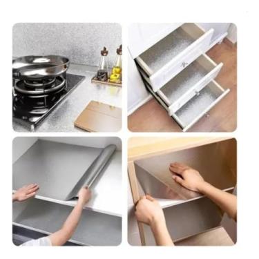 Imagem de Kit 02 Papel Adesivo Lavavel Forro Fogão Cozinha Armario Gavetas