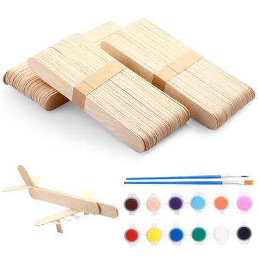 Imagem de Circloophs 350 Palitos De Picolé Grandes Para Artesanato, Abaixadores Língua 8", Madeira Mexer Tinta, Depilação Grande, Aplicador Cera Remoção Pelos