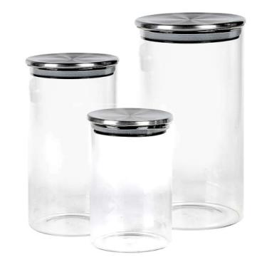 Imagem de Jogo de 3 Potes Herméticos de Vidro Borossilicato - Dynasty