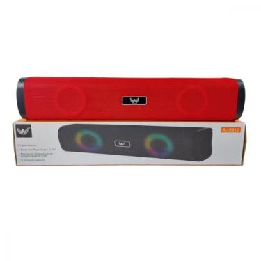 Imagem de Caixa De Som Bluetooth Soundbar Led Rgb Al-8912 - Altomex, Vermelho