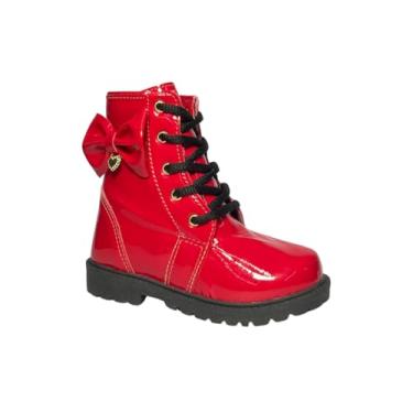 Imagem de Bota Infantil Feminina Tratorada Verniz Vermelho – Tamanhos 20 ao 34, Conforto e Estilo para Meninas (Vermelho, BR, Criança de 4 a 8 anos, Numérico, M, 20)