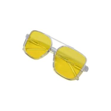 Imagem de Óculos De Sol meia armação metal quadrada lente champanhe pêssego moda Feminina 2025(D Óculos sem estojo)