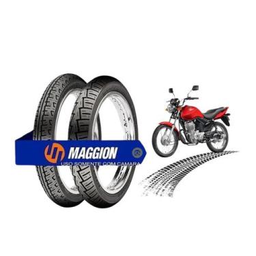 Imagem de Par Pneus Cg Ybr 125 150 Titan Fan 90 90 18 275 18 Winner Novo Maggion
