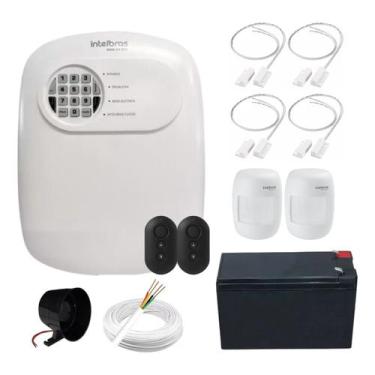 Imagem de Kit Alarme Com Fio Intelbras 4 Magnéticos, 2 Infravermelhos, Sirene, B