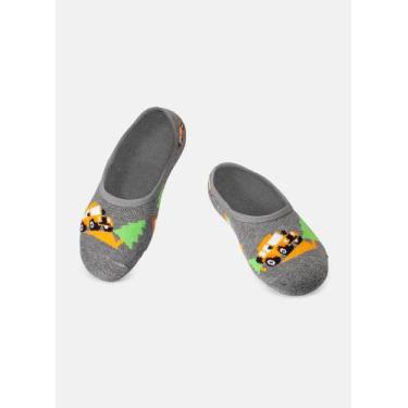 Imagem de Meia Sapatilha Puket Menino Antiderrapante Carros Mescla Escuro 23 a 3