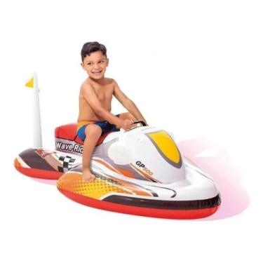 Imagem de Boia Infantil de Piscina Jet Ski Inflável Intex para criança, Branco