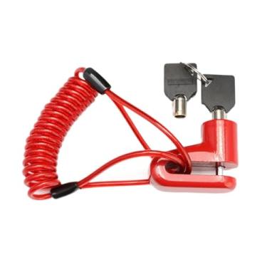 Imagem de IEUDNS Cadeado de freio a disco fácil de usar Trava de segurança para rodas para motocicletas Bicicletas Acessórios, Vermelho