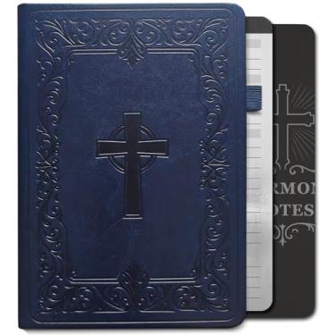 Imagem de MITEPAS Diário de oração da Bíblia Cristã de Couro para Homens – Caderno de Estudo Bíblico Sem Data e Planejador Devocional Diário com Notas de Sermão, Escrituras e Seções de Estudo de Personagens |