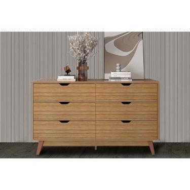 Imagem de Cômoda De Quarto Cm8044 6 Gavetas Amêndoa - Tecno Mobili