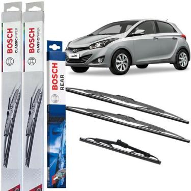 Imagem de Kit Palheta Limpador Parabrisa Bosch Dianteira Traseira HB20