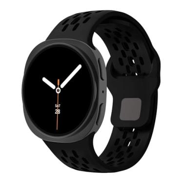 Imagem de Pulseira esportiva de silicone para Samsung Galaxy Watch 8 de 40 mm e 44 mm/Watch 8 Classic de 46 mm, pulseira de silicone respirável sem lacunas para Samsung Watch 8 40 44 e 46 mm
