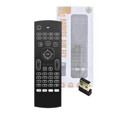 Imagem de Mini Teclado Air Mouse com sensor de movimento, Controle Remoto Sem Fio, Multifuncional 2.4G Aprendizado Infravermelho Para Smart Tv Box Android
