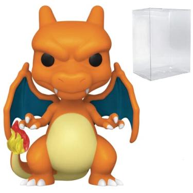 Imagem de Pokemon Boneco de vinil Pop Charizard (embalado com capa protetora de caixa pop compatível), multicolorido, 9,5 cm
