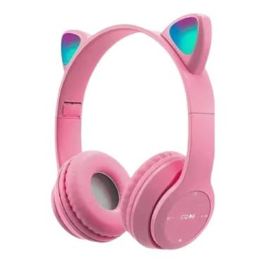 Imagem de Fone de Ouvido Infantil Gatinho LED – Headphone Estéreo Colorido Fofo Confortável e Ajustável para Crianças