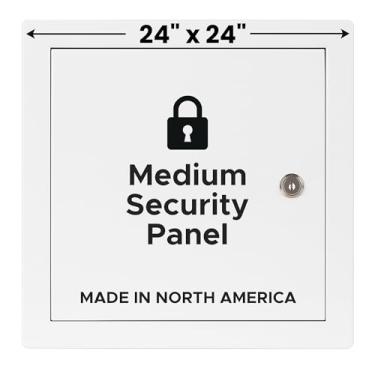 Imagem de Melhor painel de acesso universal de metal bloqueável de 61 cm x 61 cm com flange, porta de acesso de aço laminado a frio calibre 16 para parede/teto, trava cilíndrica, painel de drywall compatível