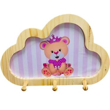 Imagem de Cabideiro Infantil Nuvem Ursinha Princesa - Senior, Madeira