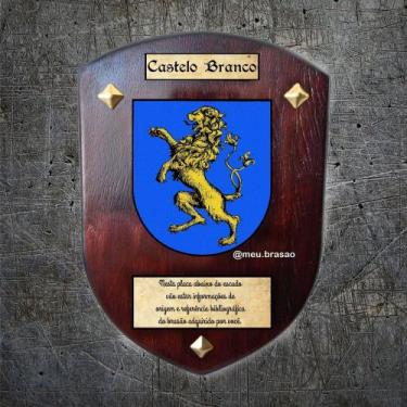 Imagem de Brasão família Castelo Branco na madeira tamanho 31cmx41cm - @meu.bras