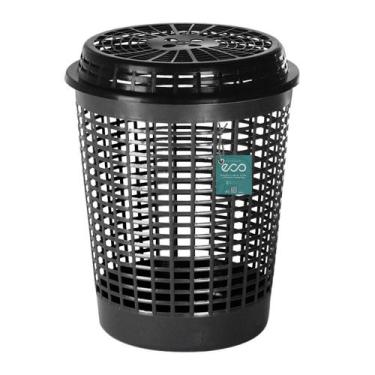 Imagem de Cesto Organizador Recycle Plasvale 55L C/Tampa