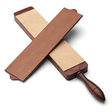 Imagem de Kings County Tools Kit de estroboscópio para facas e lâminas | Remove as microrebarbas das bordas de corte | Duas superfícies de couro de 7,6 x 30,5 cm em pás de madeira