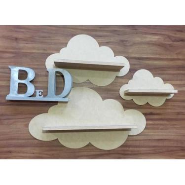 Imagem de Trio de Nuvem Cru pronto para pintura - B&D Arte e Decoração
