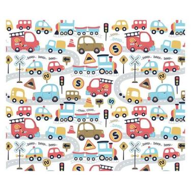 Imagem de Papel de Parede Adesivo Infantil Carrinhos Quarto Menino - 720pcm - Al