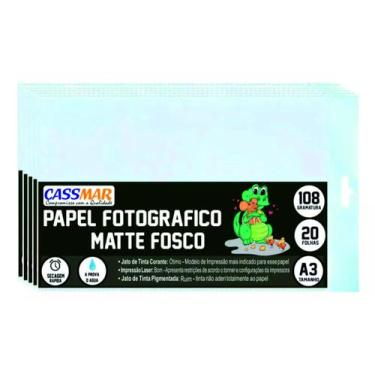 Imagem de Papel Fotográfico Matte Fosco A3 108g Cassmar 100 fls