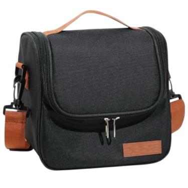 Imagem de Bolsa Térmica Para Marmita Trabalho Alimentos Lancheira Reforçada Fitness (PRETO)