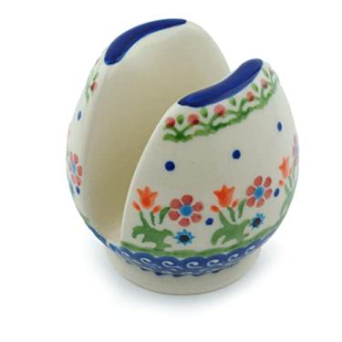 Imagem de Porta-guardanapos de cerâmica polonesa flores de primavera de 7,6 cm (3")
