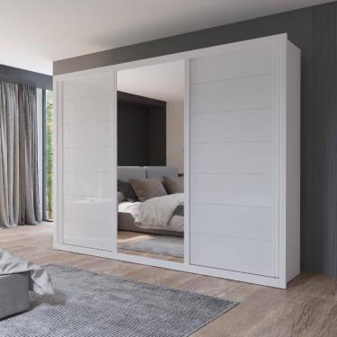 Imagem de Guarda Roupa Casal Maia com Espelho 3 Portas 6 Gavetas Bom Pastor