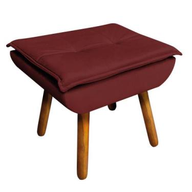 Imagem de Puff Opala Veludo Marsala Pés Palito Castanho - DRossi