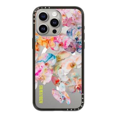 Imagem de CASETiFY Capa compacta para iPhone 15 Pro Max [fina e elegante/compatível com Magsafe/1,2 m. Proteção contra quedas de grau militar 2X] - AF Dream FLWRS - Preto transparente