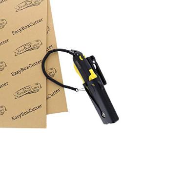 Imagem de Cortador de caixa moderno para uso no varejo - Cortador de fita extra na parte de trás, guia de borda dupla lateral, configuração de profundidade de 3 lâminas, 2 lâminas e coldre - Cor amarela 2000