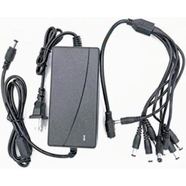 Imagem de Fonte de alimentação Câmera de segurança Tolxh CCTV DVR 12V 5A 8 Split