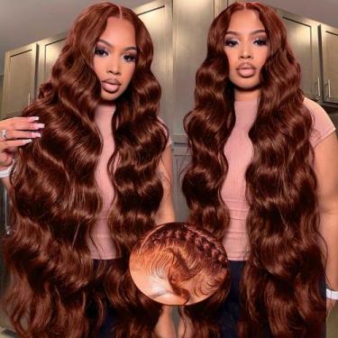 Imagem de Peruca frontal de renda ELFSECRET marrom avermelhado Body Wave 20"