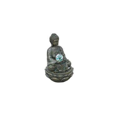 Imagem de Fonte de água com design Buddha com luzes LED 21 x 21 x 30 cm - Lightb