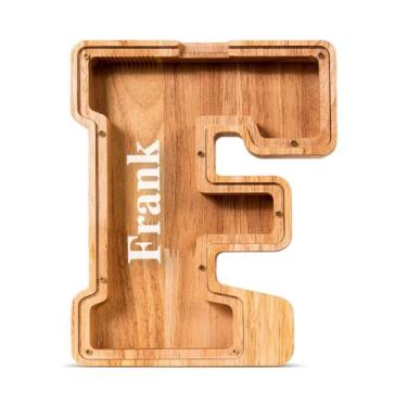 Imagem de Piggy Bank Summidate Nome personalizado Letra F de madeira