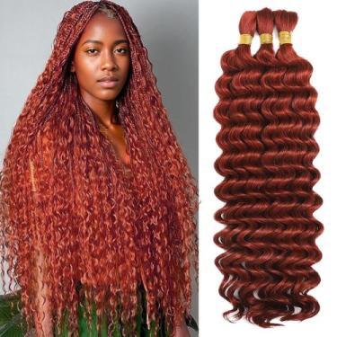 Imagem de Cabelo trançado humano a granel AKONSOUL Deep Wave 16 polegadas 110g