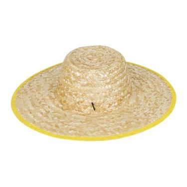 Imagem de Kokiya Chapéu de palha de cowboy de verão funcional respirável com cordão de vento versátil para caminhadas e pesca, Diâmetro 40CM