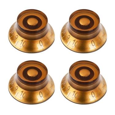 Imagem de Banworks Botões de controle de guitarra elétrica 2 tons, 2 volumes, estilo anos 50, métrico, 6 mm (15/162.6 cm), puxadores de sino de 18 estrias para guitarras elétricas Epiphone Les Paul LP SG