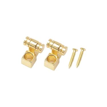 Imagem de DIAO79NI 2 peças Pro Steel Guitar Roller String Guides Roller String Retainer para substituição de guitarra elétrica Strat Stratocaster Tele Telecaster (dourado)
