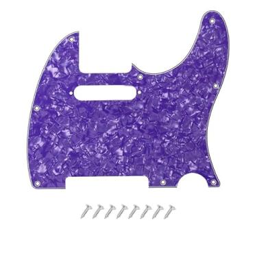 Imagem de DIAO79NI Placa de risco Tele Pickguard de 8 furos para guitarra elétrica estilo moderno da Telecaster EUA/Mexican Fender American Standard Telecaster, roxo claro, 4 camadas.