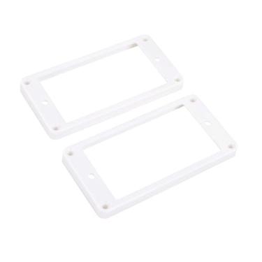 Imagem de Banworks Anéis Humbucker de plástico inclinado superior plano fundo plano captador captador captador 7x8,5 mm moldura para guitarra elétrica Epiphone Les Paul LP pacote com 2 JT/SYQG-23 branco