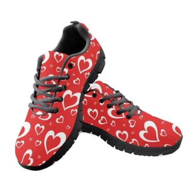 Imagem de BIGCARJOB Tênis de corrida masculino com design personalizado, tênis de caminhada casual, malha para treinamento, atlético, presentes personalizados, tamanho grande EUA 5-14 EUA, Coração do amor dos